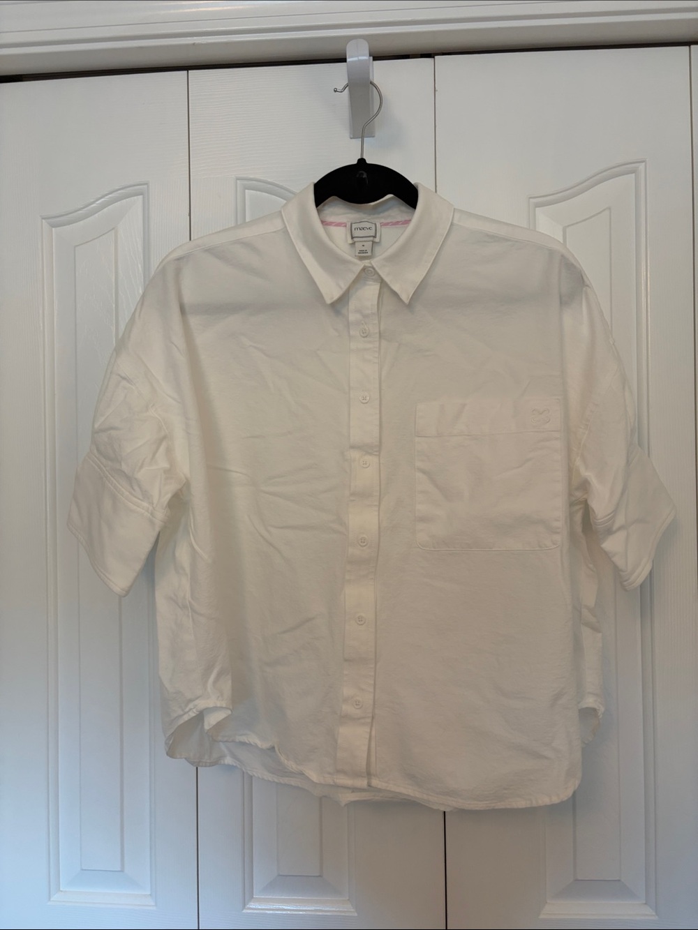 Maeve Classic White Shirt sleeve Button-Up Shirt